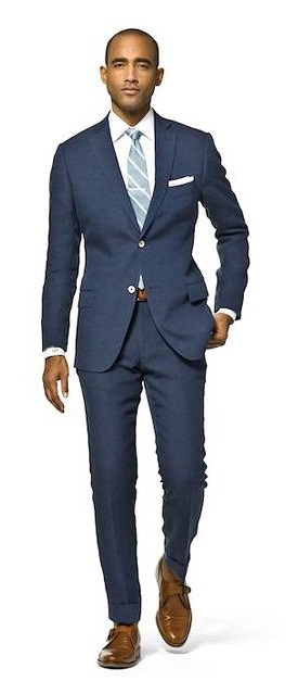 Mens Navy Blue Business Suit OM Custom Tailors