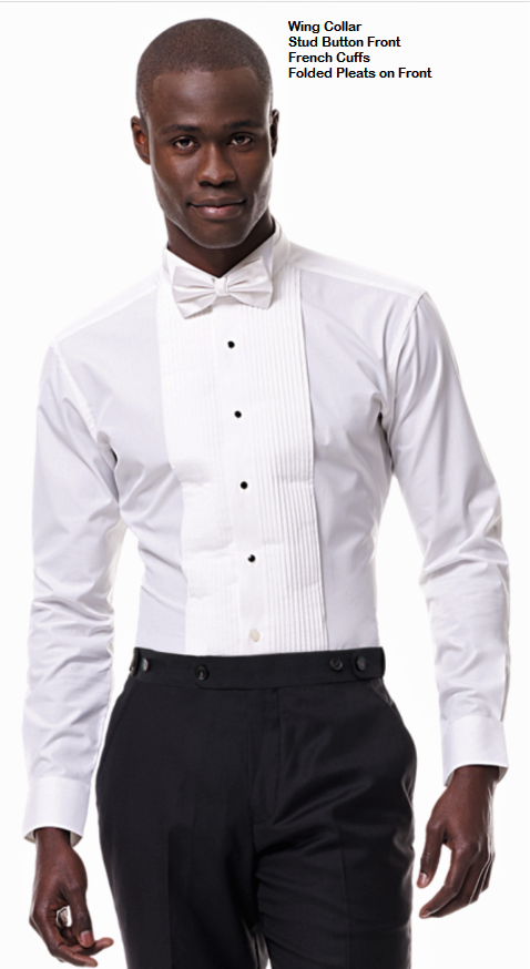 Tuxedo Shirt - Pleated Front Wing Collar